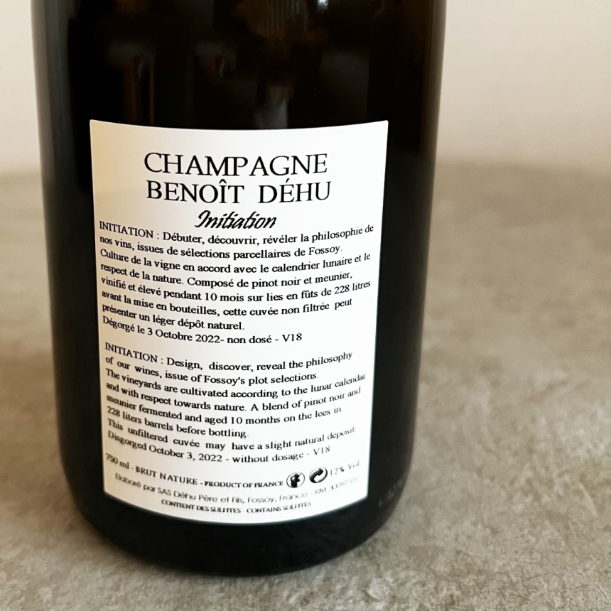 シャンパーニュ　ブノワ・デウ イニシャション 2018 / Champagne Benoit Dehu Initiation 20183