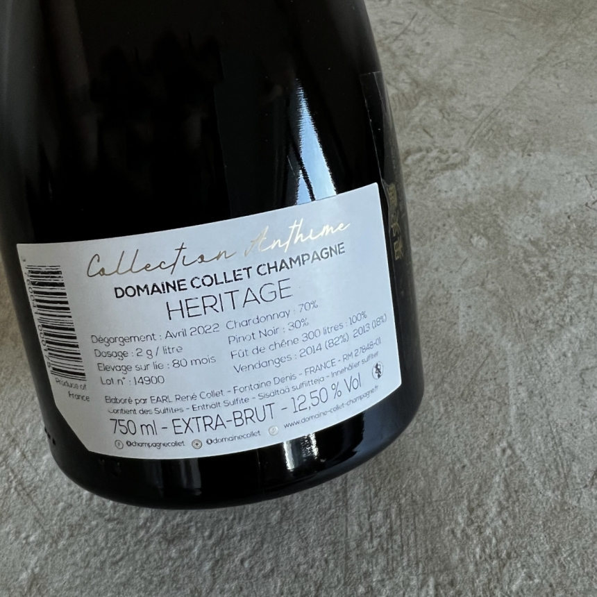 ドメーヌ・コレ・シャンパーニュ アンティム・エリタージュ / Domaine Collet Champagne Anthime Heritage3