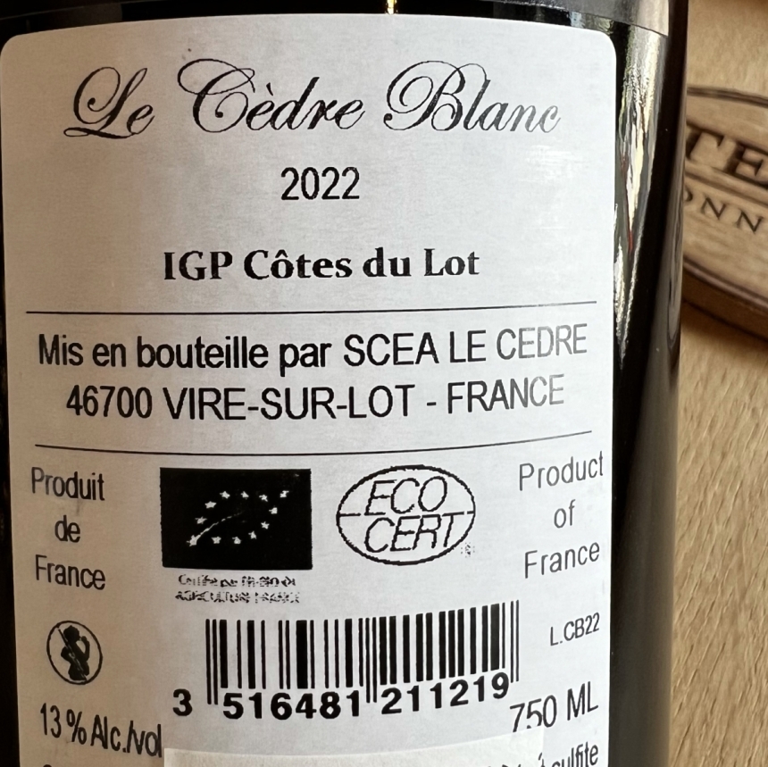 シャトー・デュ・セードル ル・セードル・ブラン 2022 / Chateau du Cedre Le Cèdre Blanc (IGP Côtes du Lot) 20223