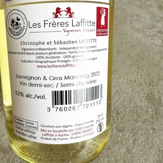 ドメーヌ・デ・フレール・ラフィット ソーヴィニヨン アンド グロ マンサン 2023 / Domaine Des Freres Laffitte Sauvignon&Gros Manseng 2023サムネイル3