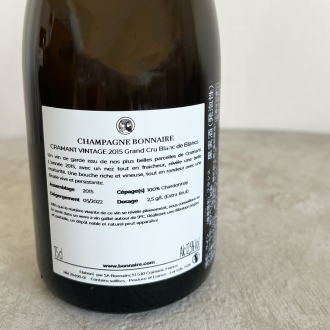 ボネール クラマン・ブラン・ド・ブラン・エクストラ・ブリュット 2015 / BONNAIRE CRAMANT BLANC DE BLANCS EXTRA BRUT 2015サムネイル3